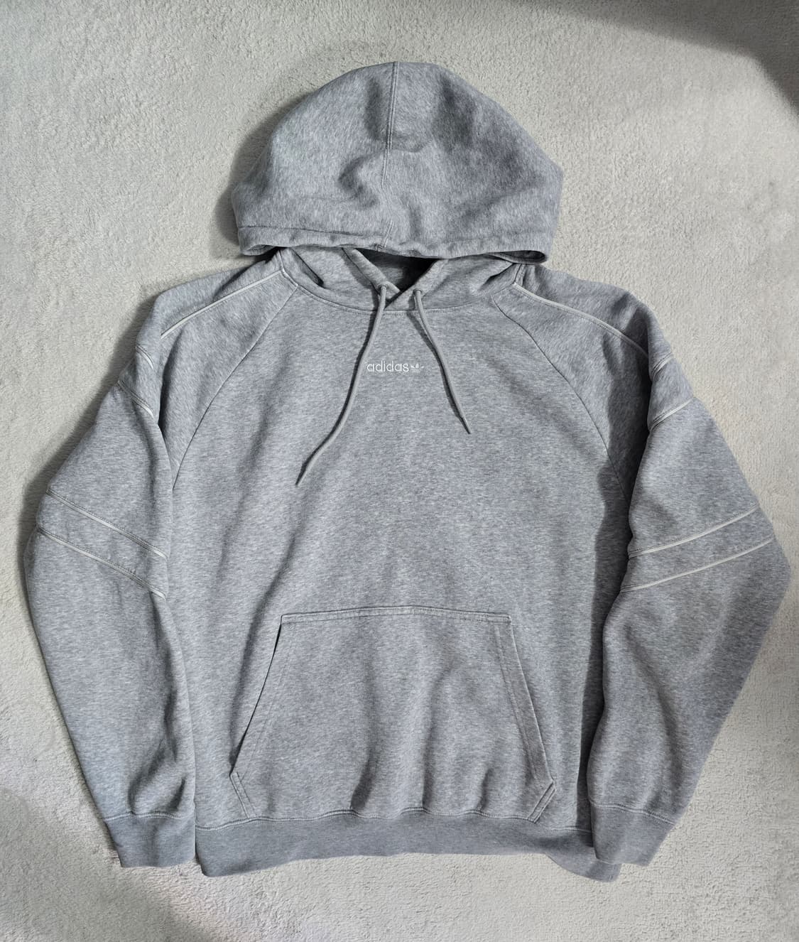 아디다스 Adidas 그레이 중앙로고 신형 후드티 2XL 상품이미지3