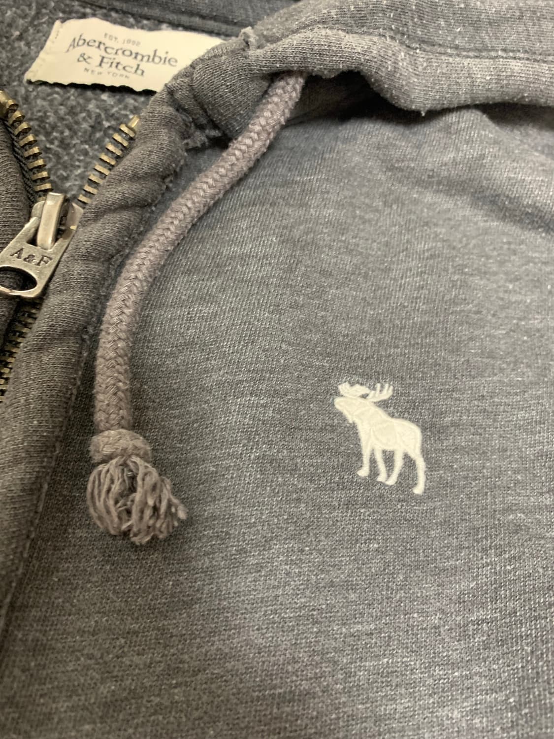 아베크롬비 후디집업,그레이,S 상품이미지6