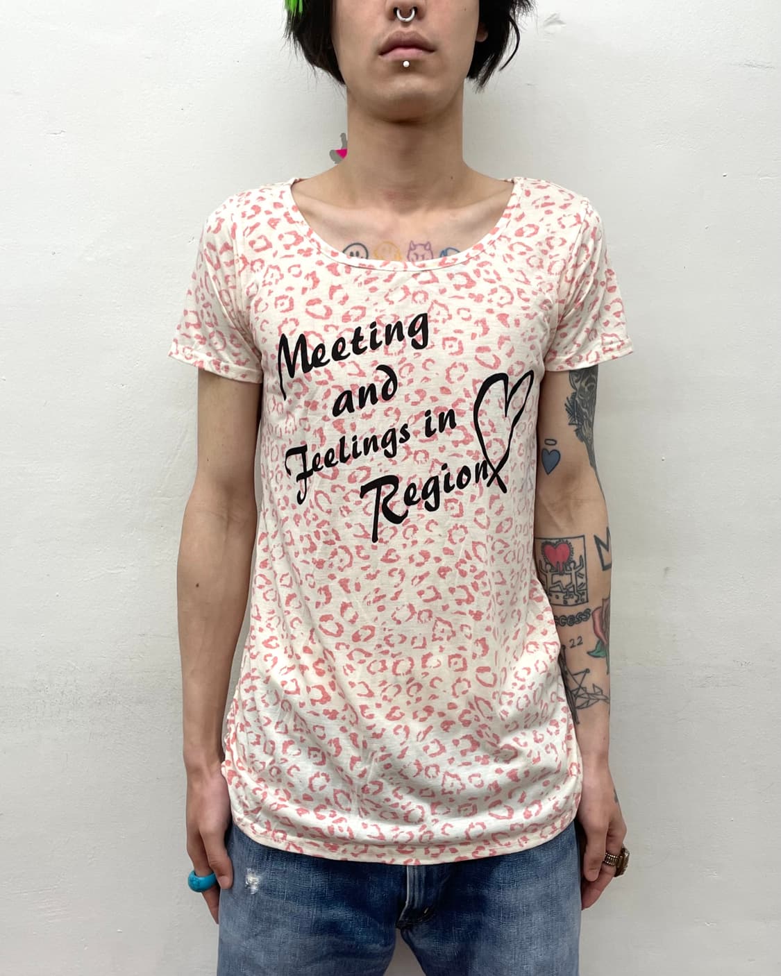 Pink Leopard Shirring T-Shirt  상품이미지1