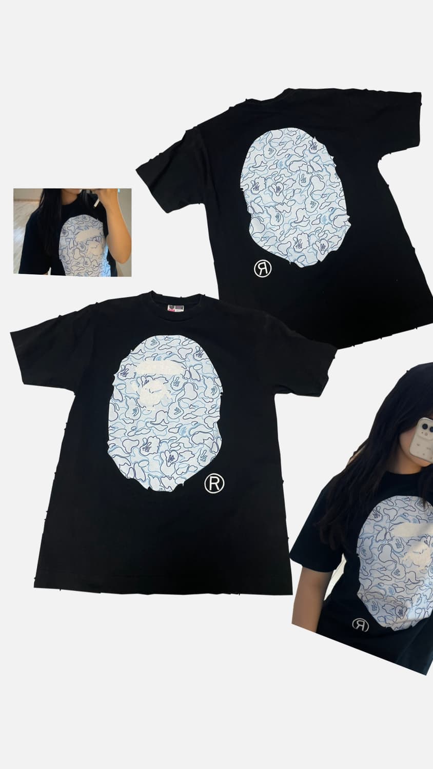 Bape 베이프 카모 사루 반팔 티셔츠 상품이미지1