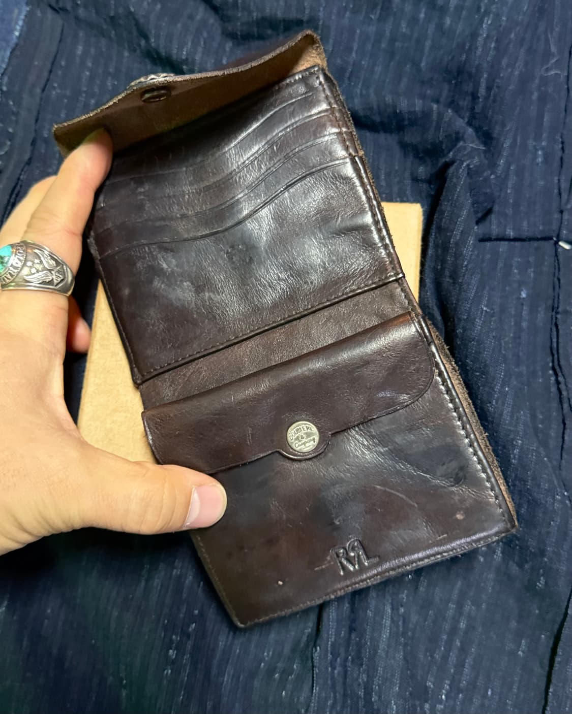 R.R.L 콘초 레더 월렛 다크 브라운 상품이미지3