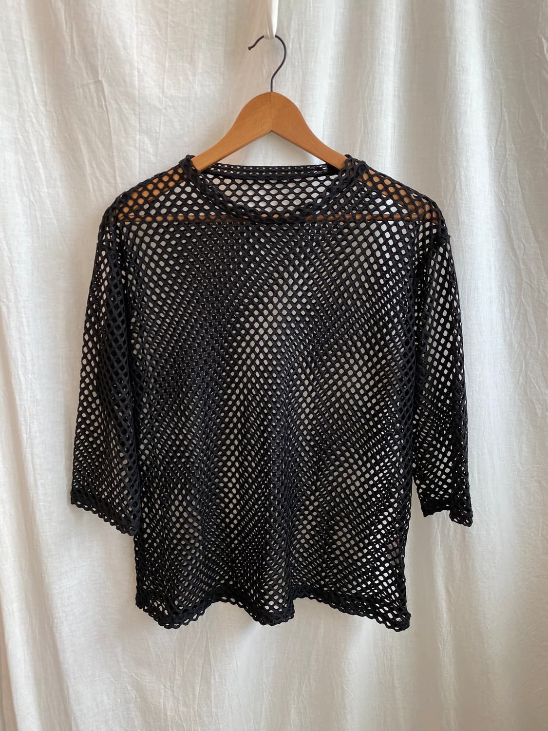 블랙 네트 7부탑(M-L) 상품이미지1