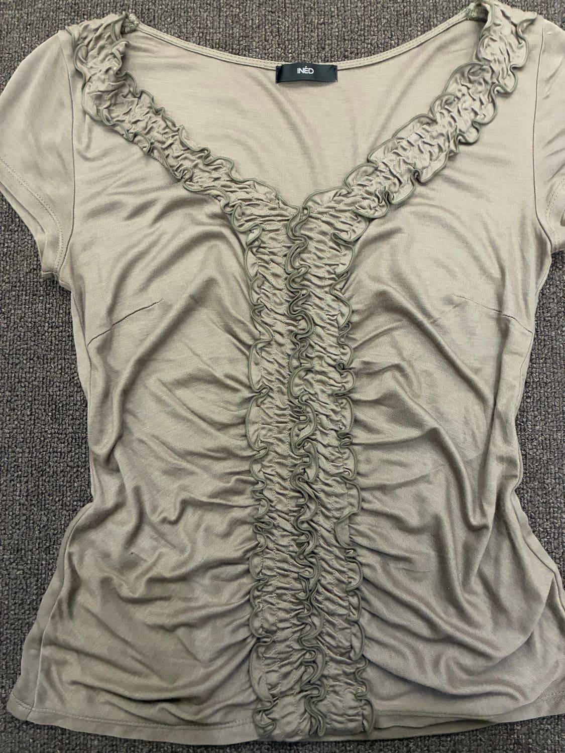 9)Japanese vintage 여성 프릴 디테일 숏 슬리브 상품이미지4