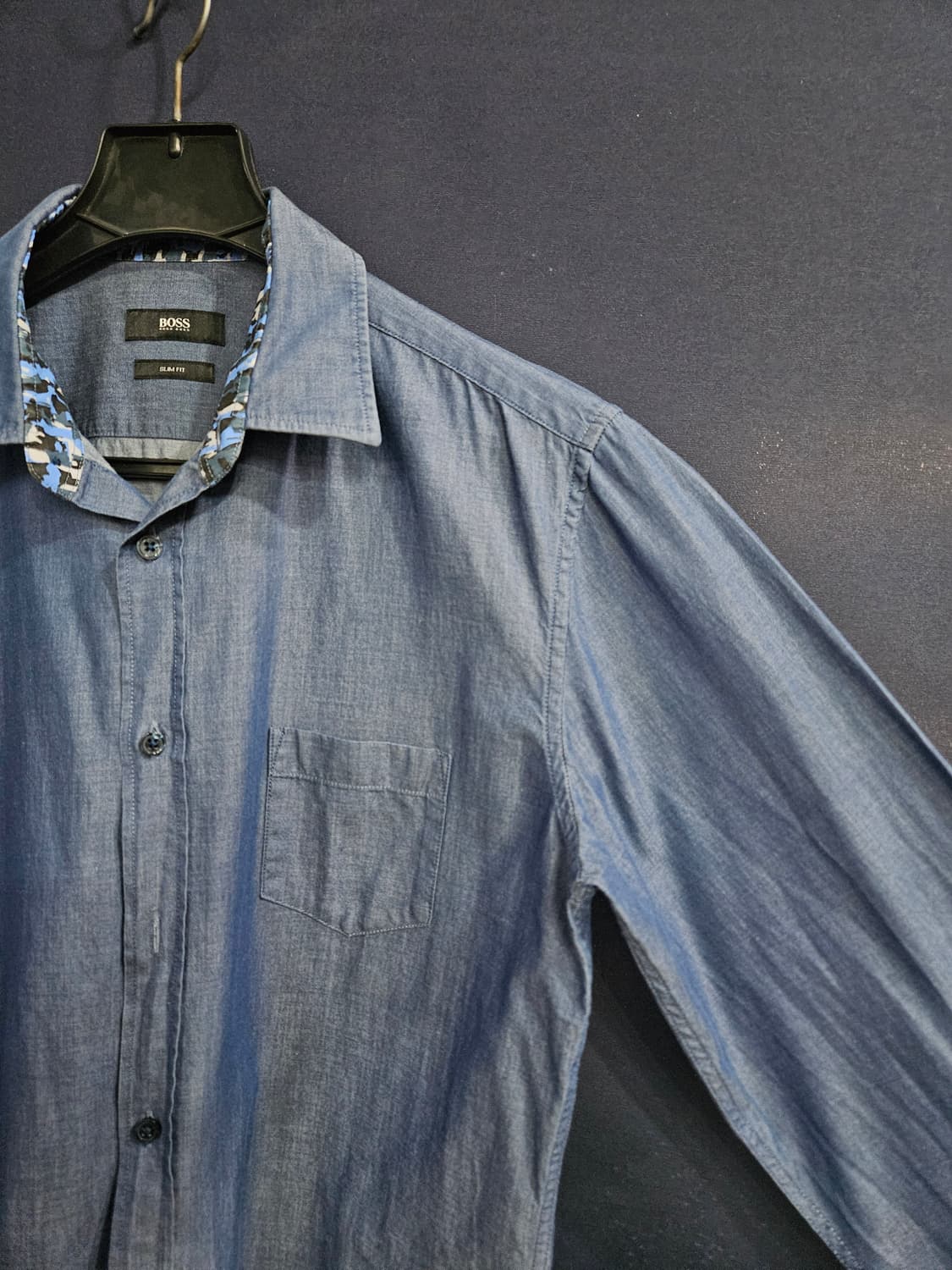 휴고보스 블루 남성 슬림핏 100 긴팔셔츠  상품이미지4