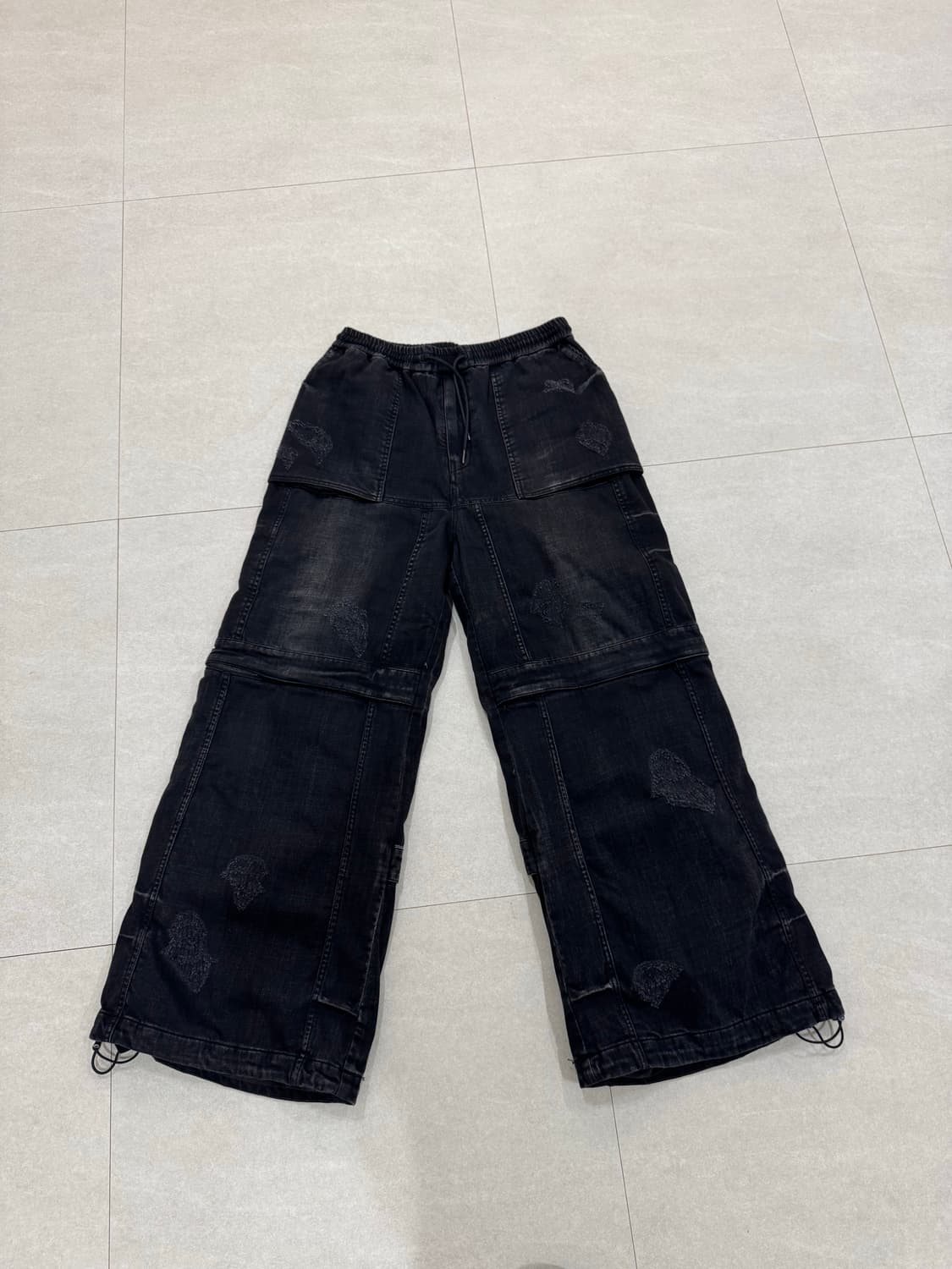 준지 데님 퍼커링 팬츠 44 사이즈 판매 상품이미지6