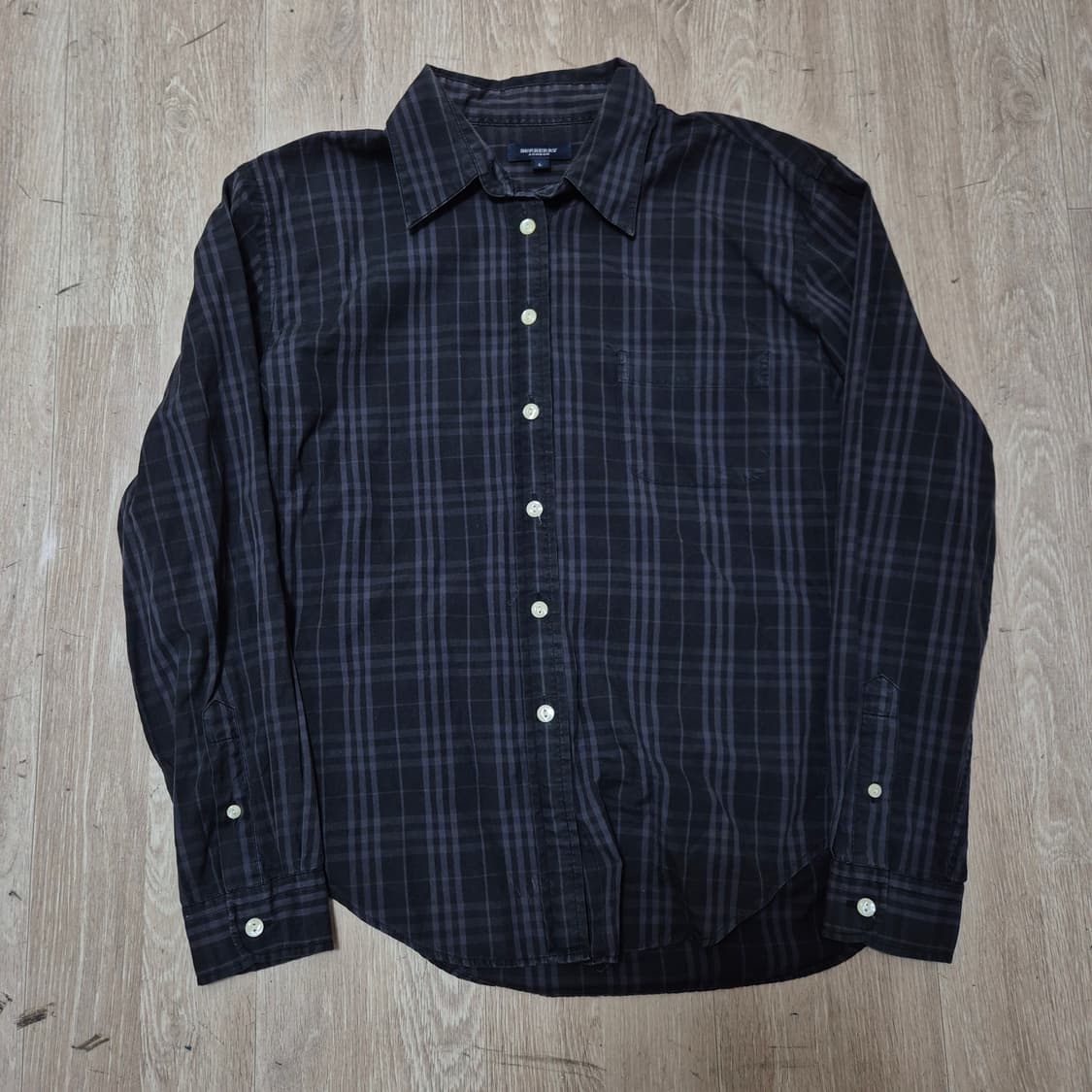 버버리 런던 여성 버튼다운 포켓 체크셔츠 L(100) 상품이미지1