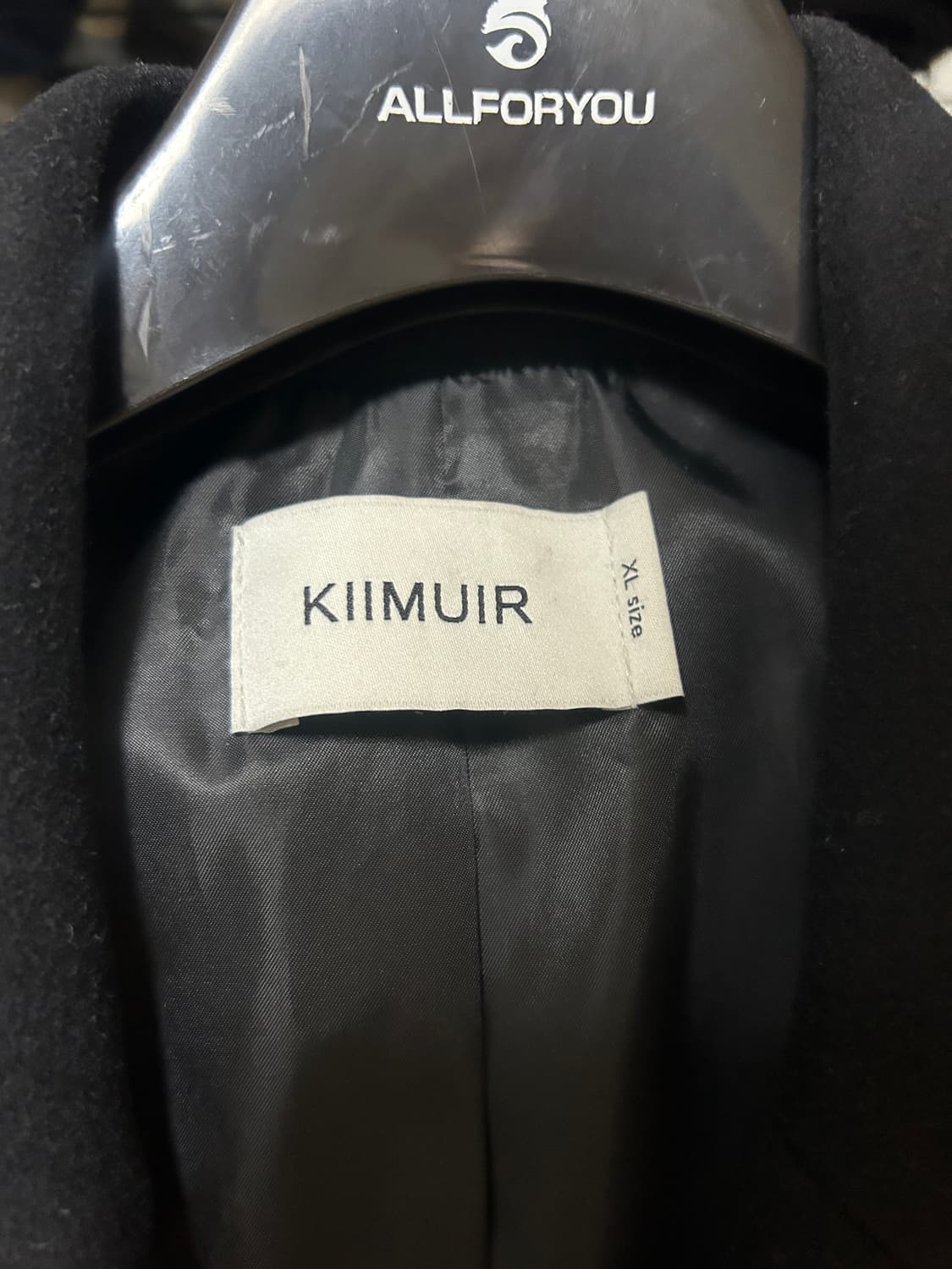 KIIMUIR 블랙 대디핏 더블 맥시 코트 XL 상품이미지3