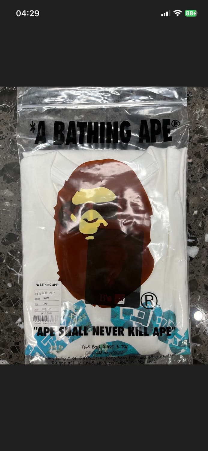 베이프 반고흐 티셔츠 화이트 XXL 새상품 상품이미지3