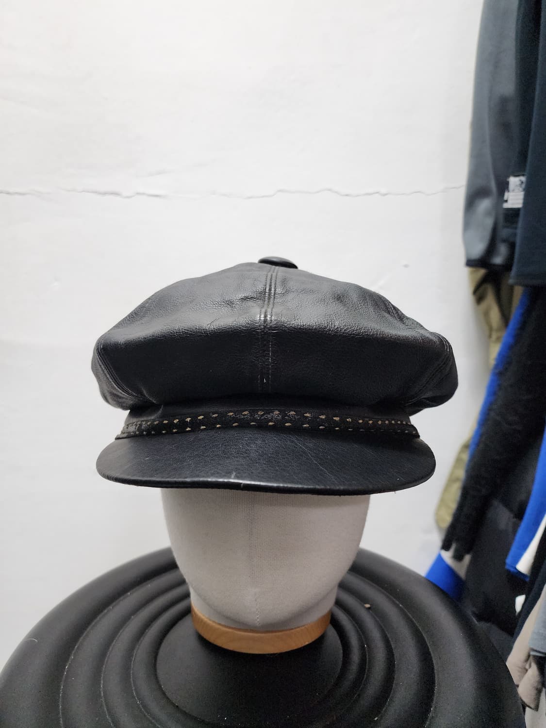 블랙 빈티지 가죽 리얼레더 뉴스보이캡  상품이미지3