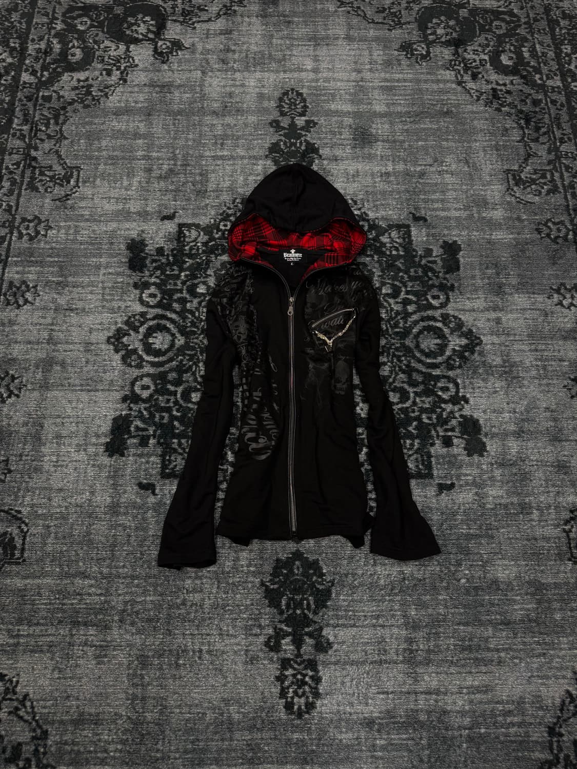 Beaumere 00s skull printing pendant hood 상품이미지1