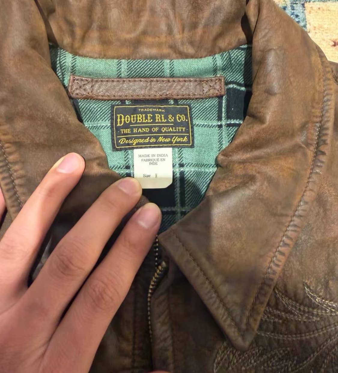 rrl 엠브로이디 레더 자켓 m 상품이미지5