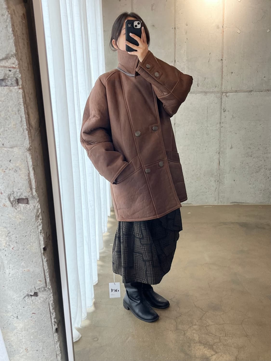 90s cowskin 소가죽 시어링자켓 상품이미지2