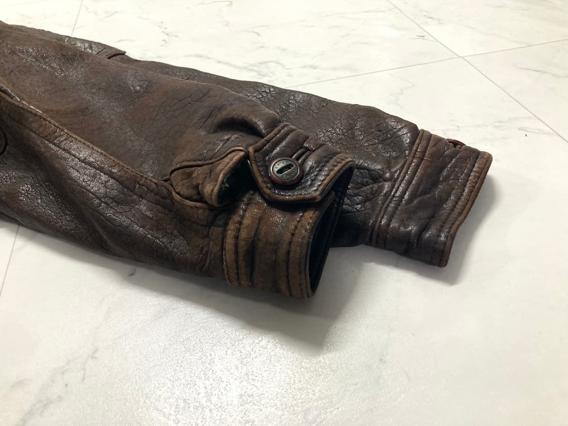 90s 양가죽 A-2 램스킨 레더 봄버 자켓 100-105 상품이미지8