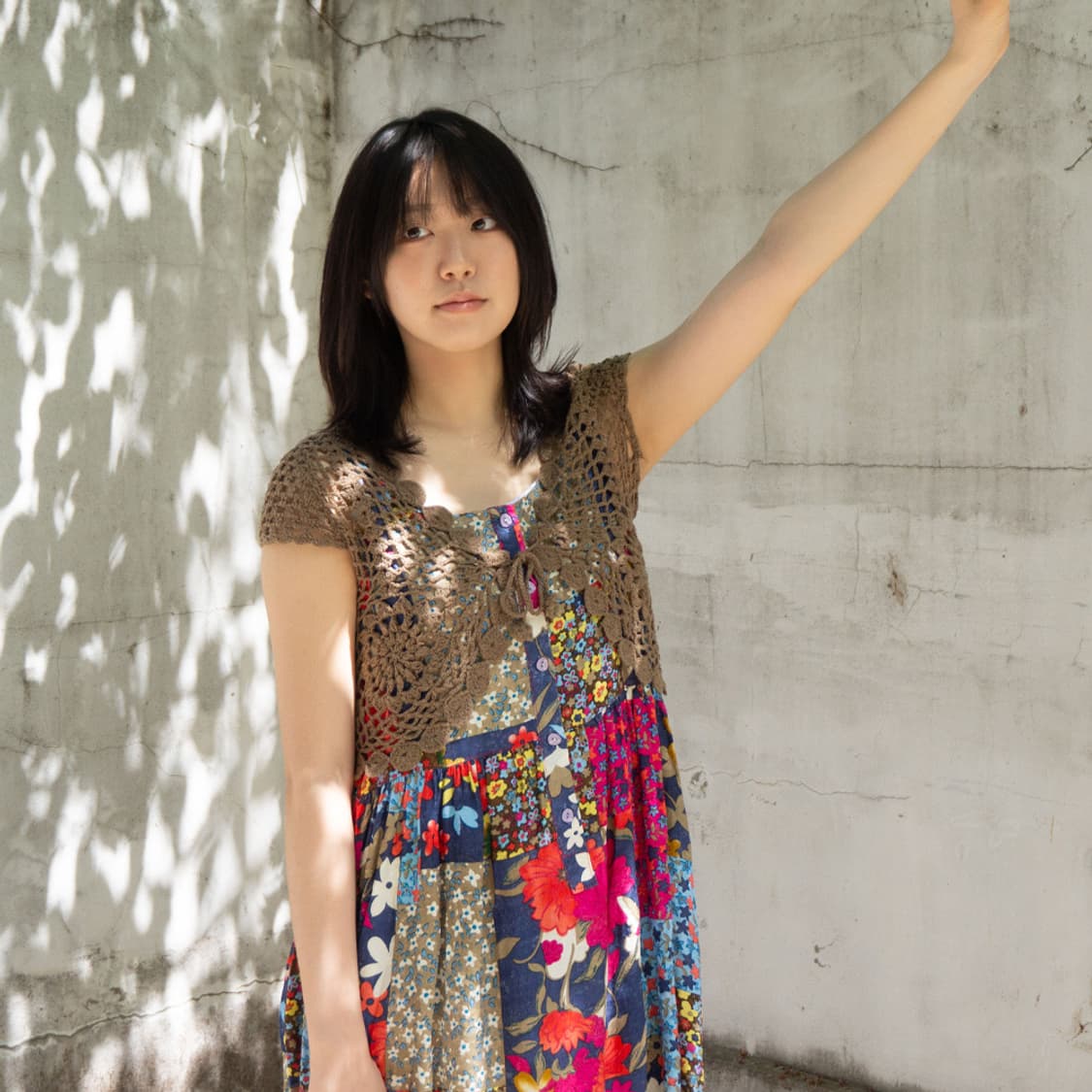 브라운 크로셰 니트 베스트 상품이미지5