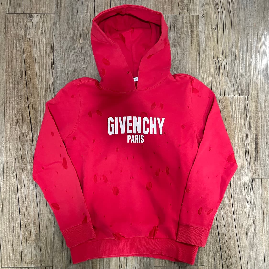 지방시 레드 데미지 후드티  상품이미지1