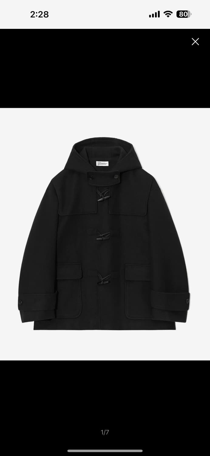 오버사이즈 멜톤 콘보이 더플 코트 블랙 m 상품이미지1