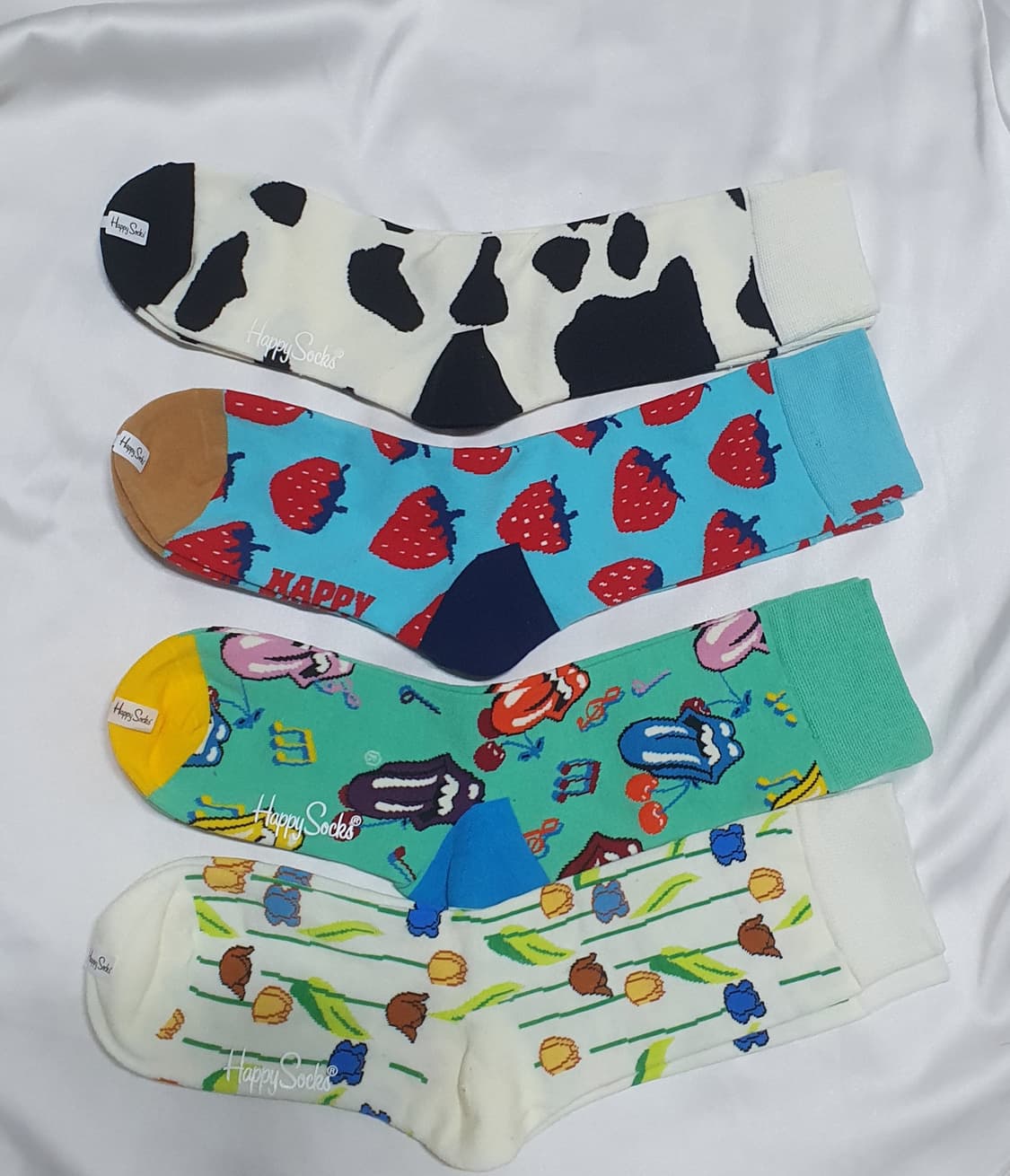 블랙 민트 베이지 옐로우 화이트 딸기 메롱 튤립 체리 해피삭스 양말  상품이미지1