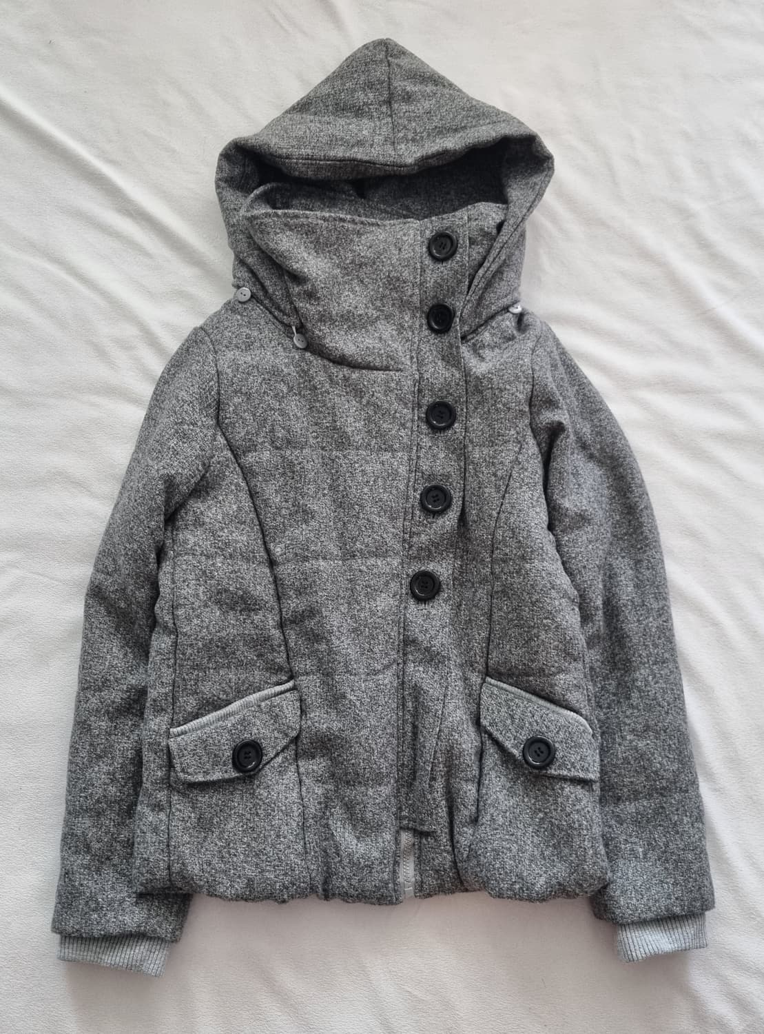 빈티지 모리걸 하구미 오리엔탈 하이넥 그레이 패딩 상품이미지1