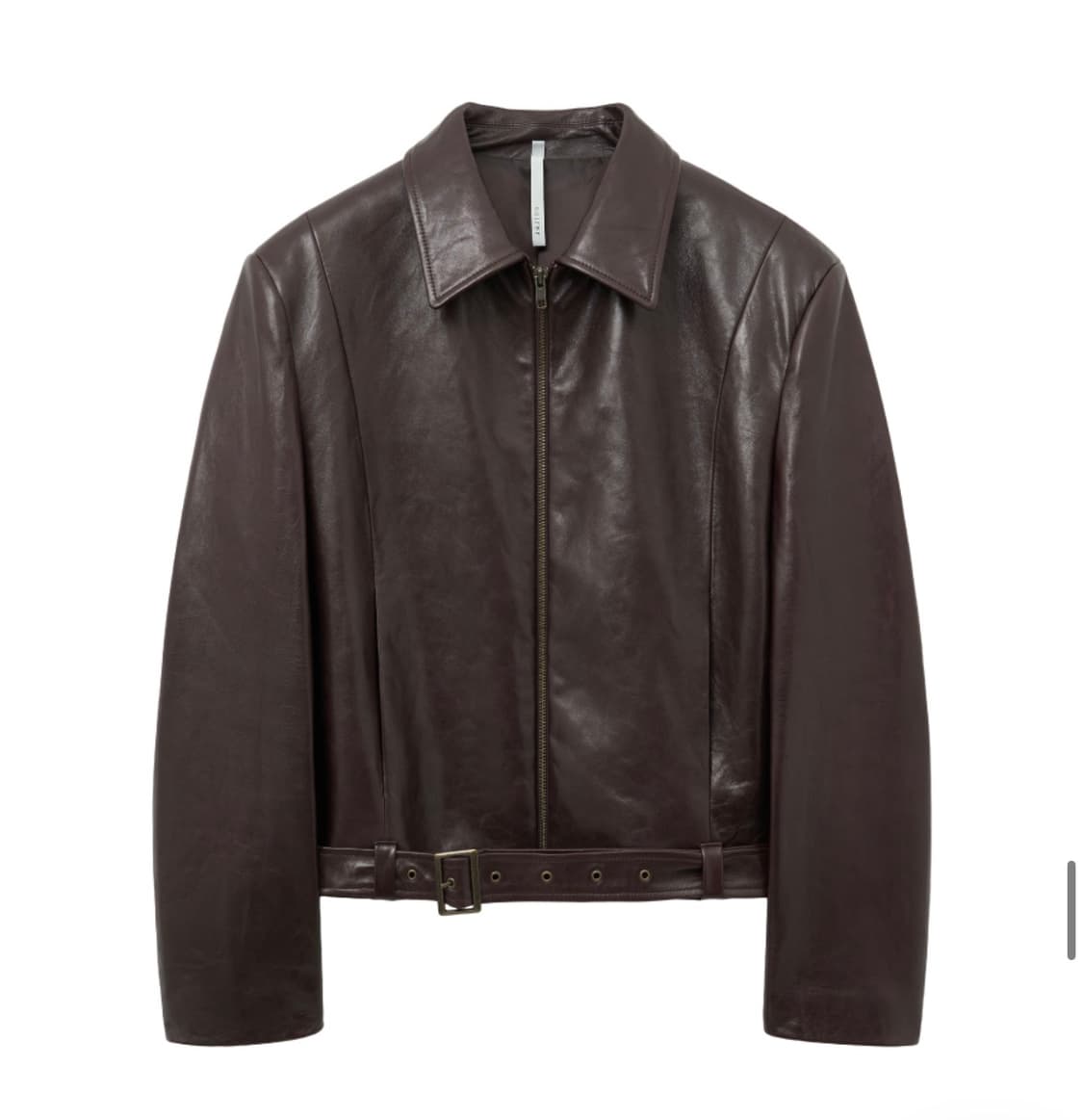 새상품) 노이어 kkst 램스 레더 벨티드 크롭 자켓 [버건디] 50 상품이미지2