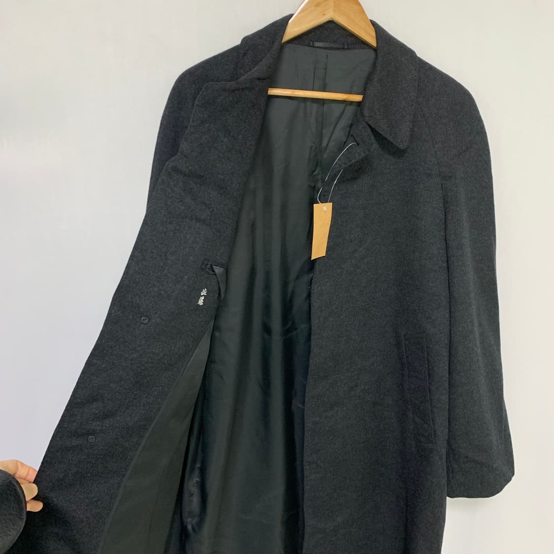 일본 빈티지 캐시미어 100 차콜 코트 95 jpn 상품이미지5
