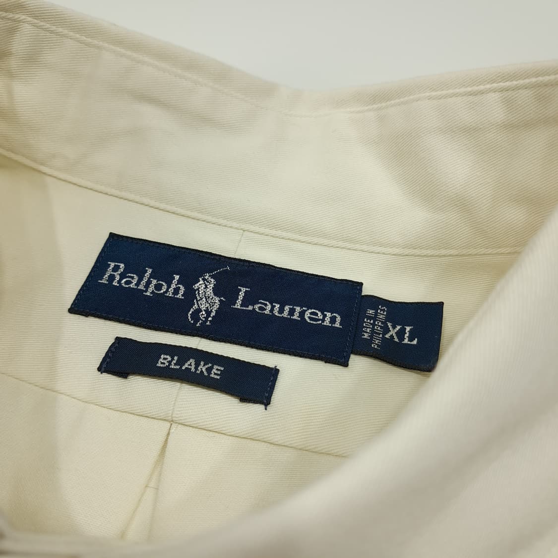 CL616 XL 폴로 90s 코튼 트윌 네츄럴 화이트 셔츠 남방 상품이미지3