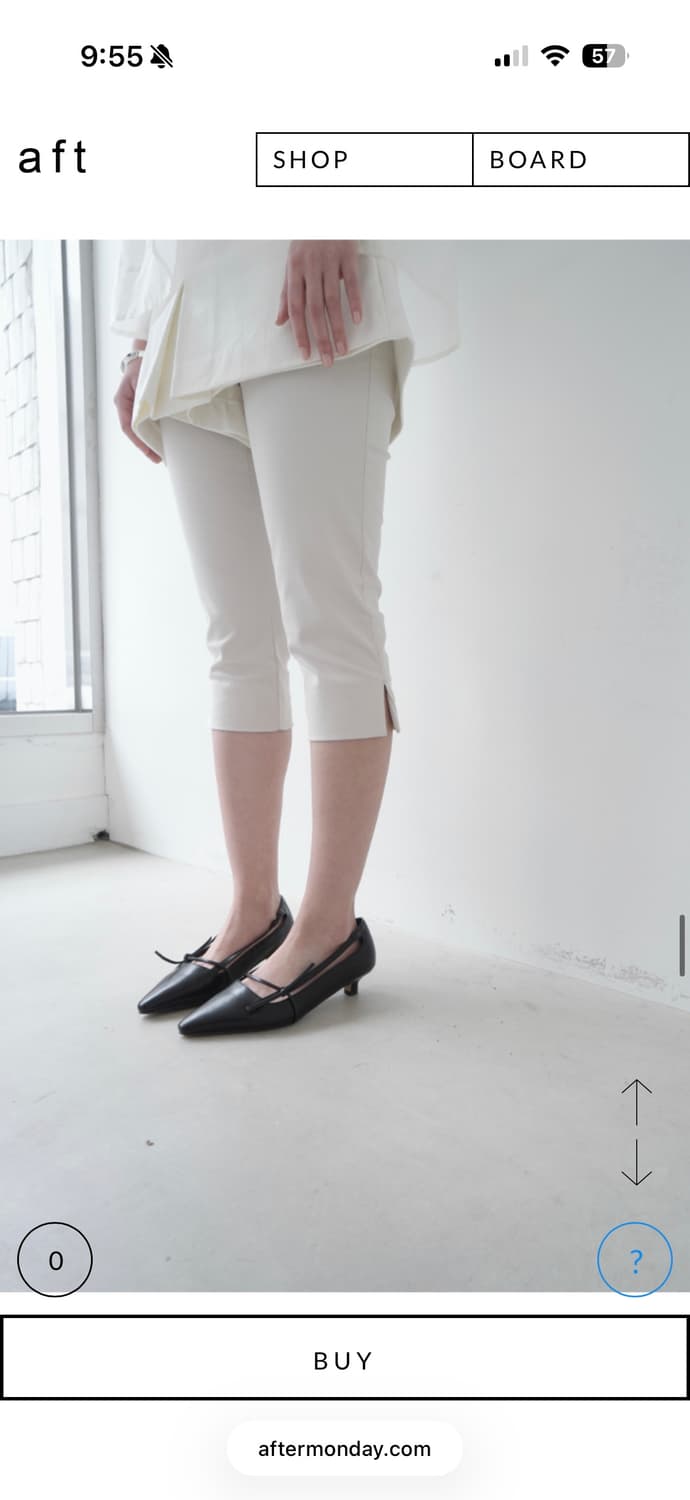 에프터먼데이 더블 버튼 카프리 팬츠 크림 새상품 상품이미지3