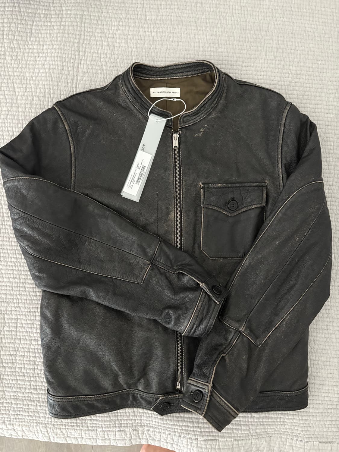 오토매틱 포 더 피플 워시드 메카닉 레더 자켓 1 상품이미지5