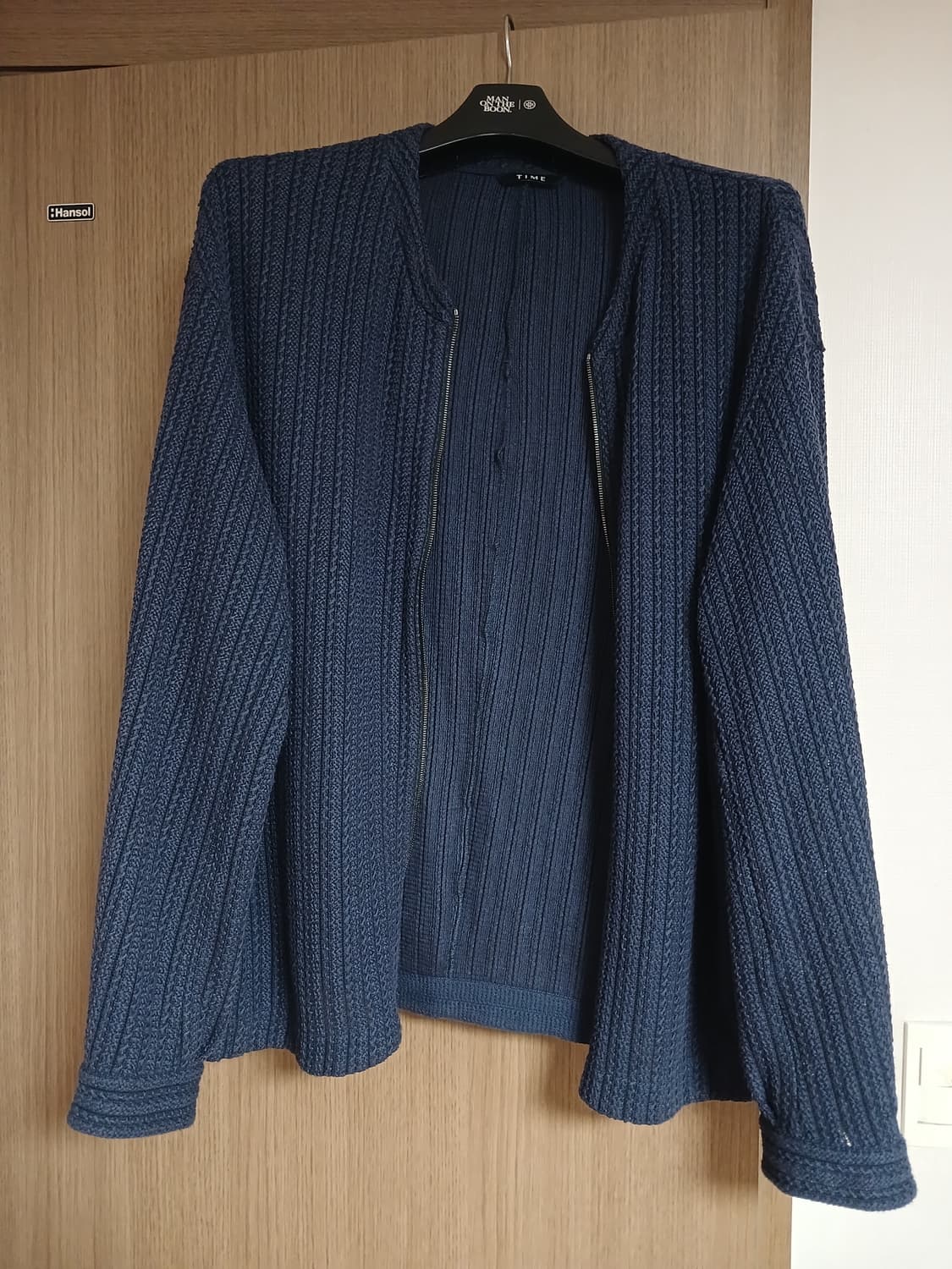 타임옴므 남성 실크혼방 배색 가디건110  상품이미지1