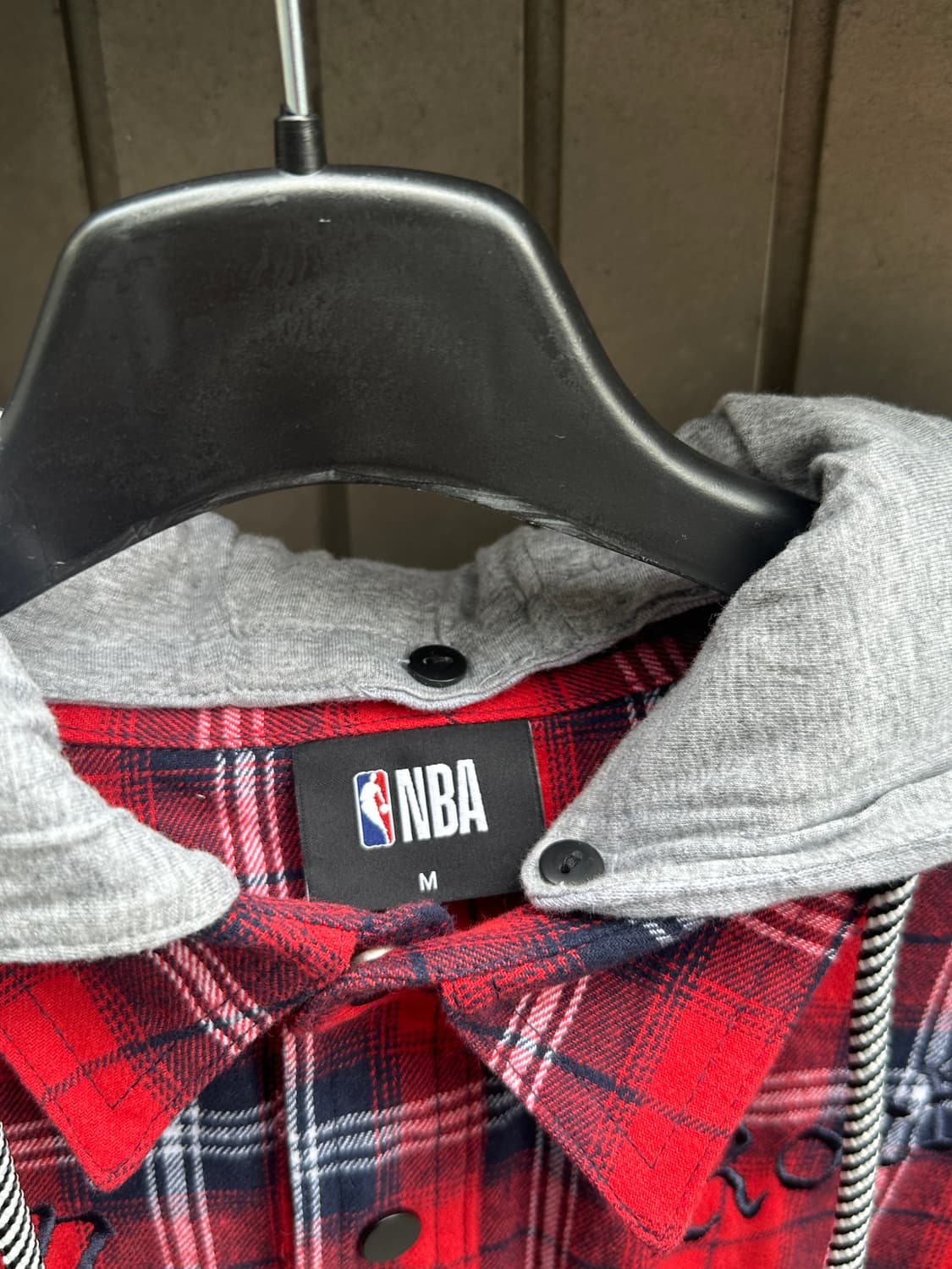 NBA red hoodie flannel long shirt jacket 상품이미지4