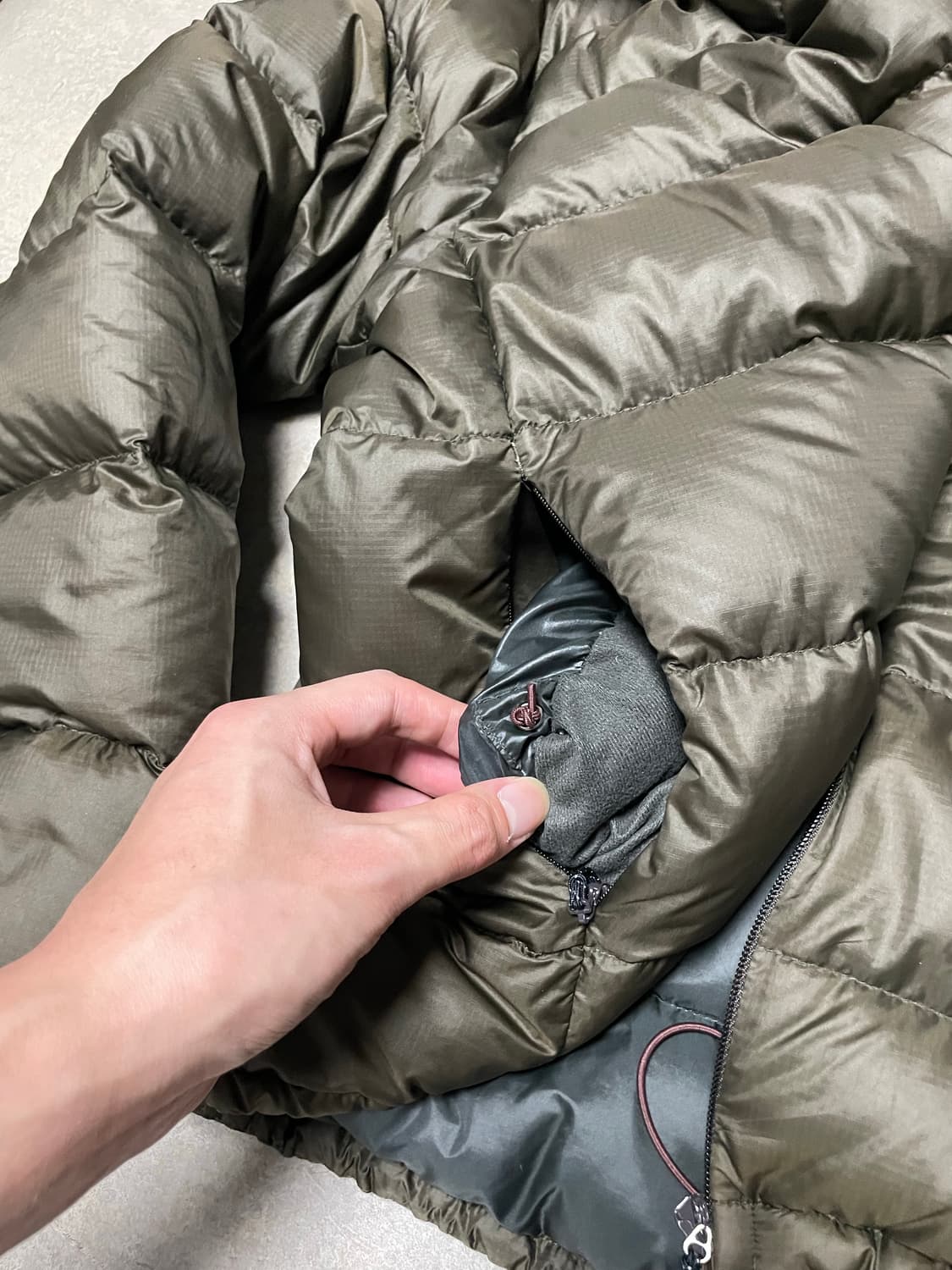 빈티지 몽벨 라이트 알파인 구스 다운 패딩 자켓 카키 브라운 상품이미지7