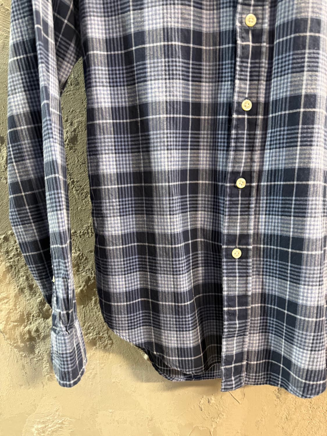 폴로 랄프로렌 슬림핏 체크 버튼다운 셔츠 네이비 블루 S 상품이미지2