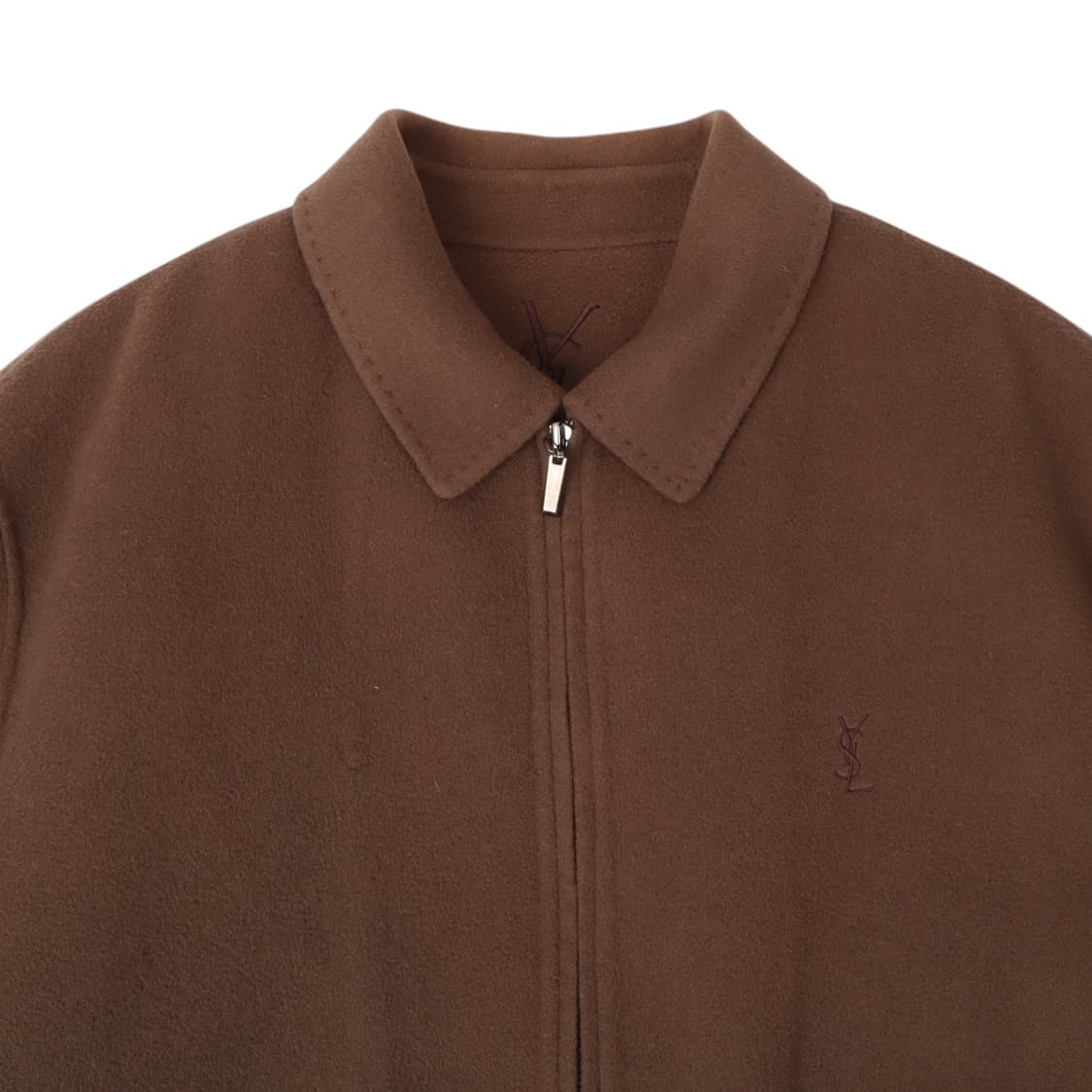 입생로랑 핸드메이드 브라운 울 블루종 집업 자켓 상품이미지2