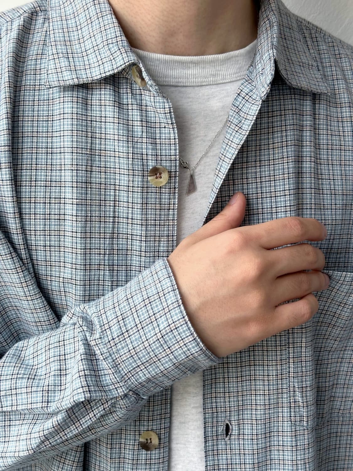 Micro check brushed cotton shirt 상품이미지8