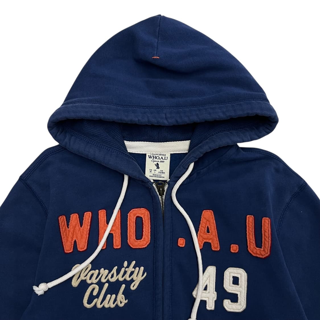 후아유 오렌지 패치 블루 후드집업 L 상품이미지4