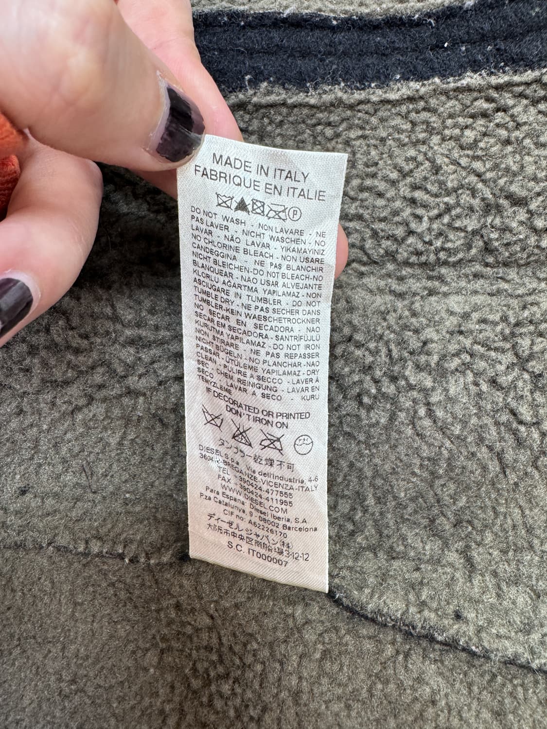 디젤 쉐르파 라인 울 후드 더플 코트 상품이미지7