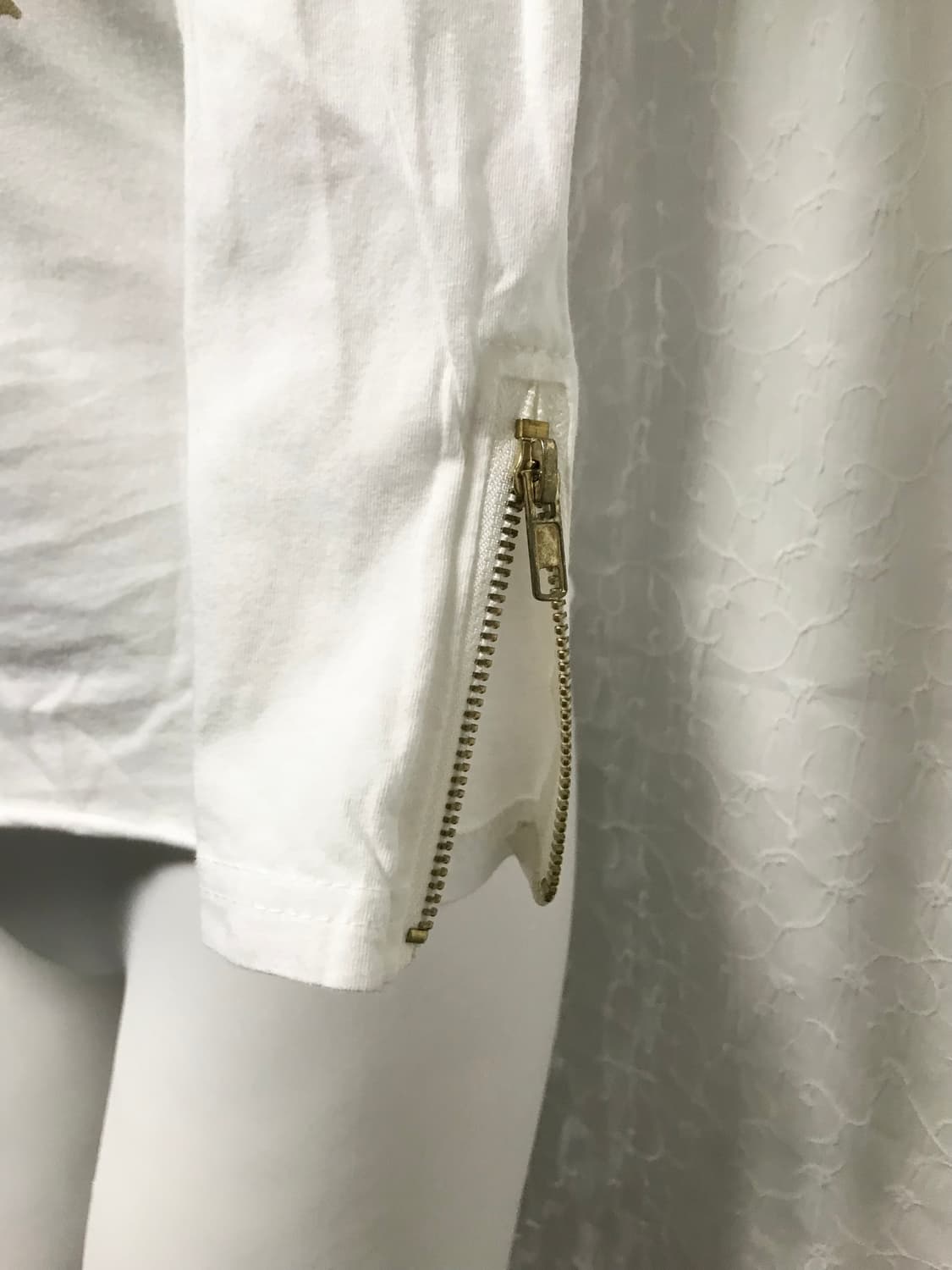 빈티지 갸루 펑크 백 크로스 트임 지퍼 롱슬리브 탑 상품이미지6