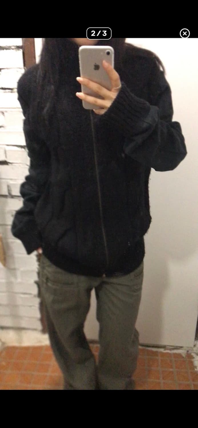 디젤 케이블 니트 블루종 자켓 L 상품이미지2