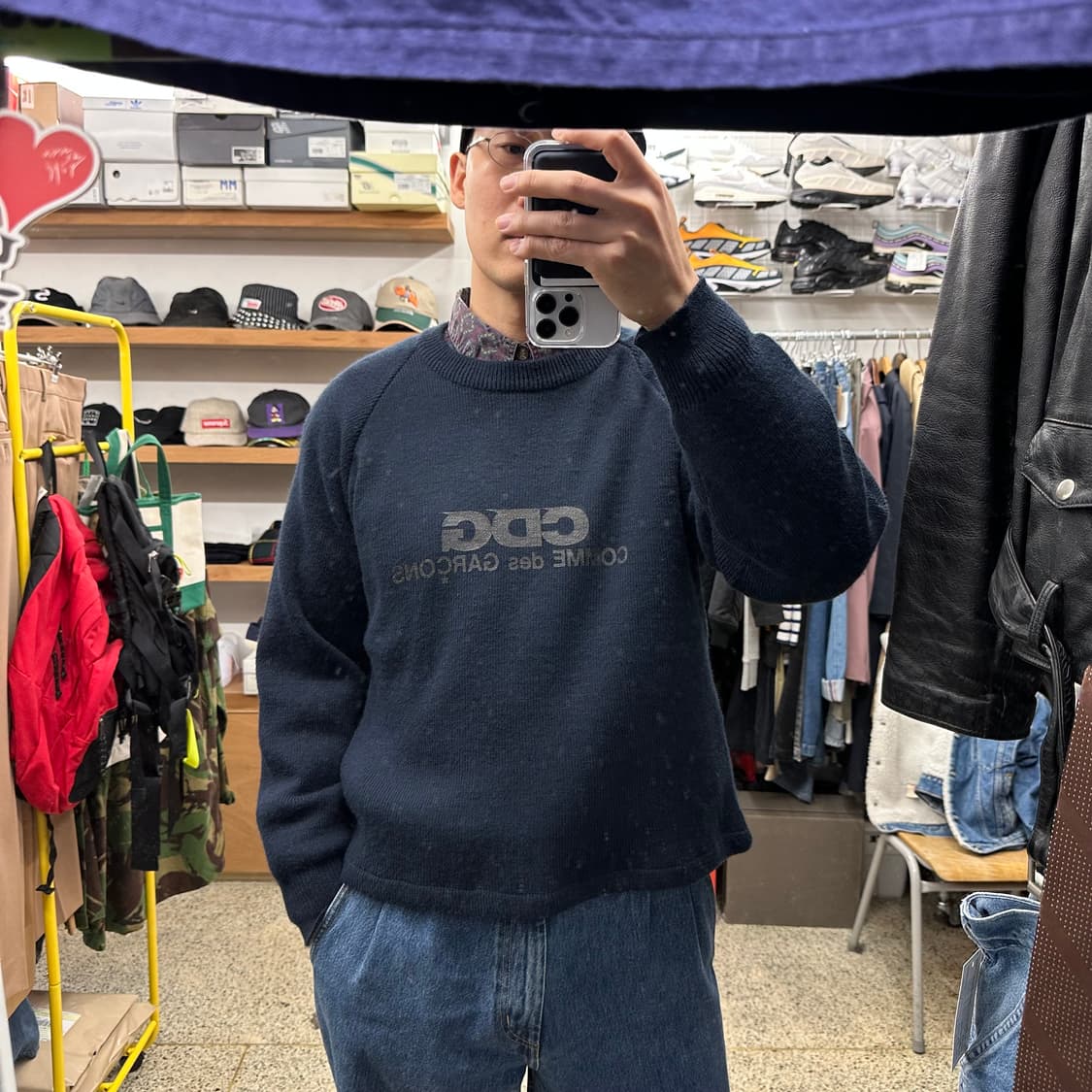 CDG 스쿨 스웨터 ‘네이비’ 상품이미지10