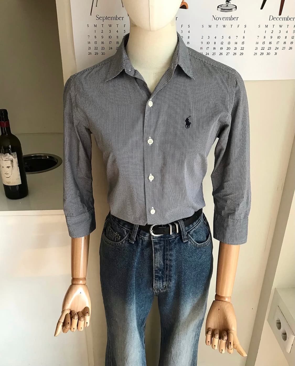 폴로 잔체크 7부 셔츠 상품이미지7