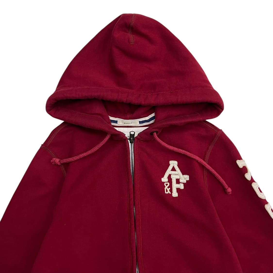 아베크롬비 사이드 패치 버건디 후드집업 S 상품이미지6