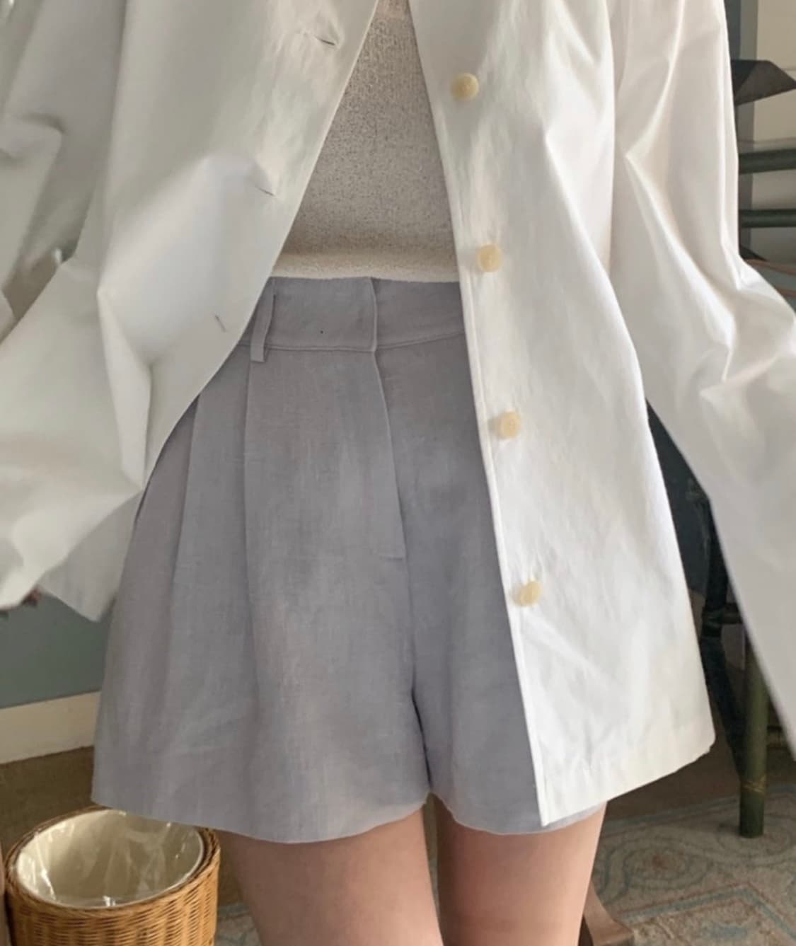 타낫 린넨 핀턱 쇼츠 상품이미지1