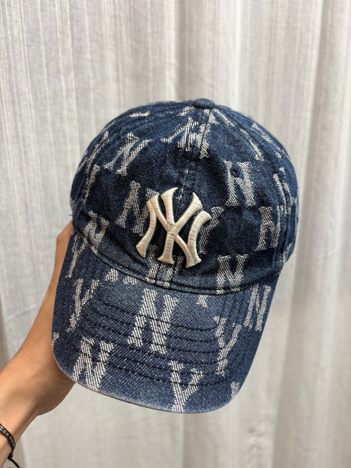 뉴에라 MLB NY 뉴욕양키스 모노그램 데님 볼캡 모자 상품이미지1