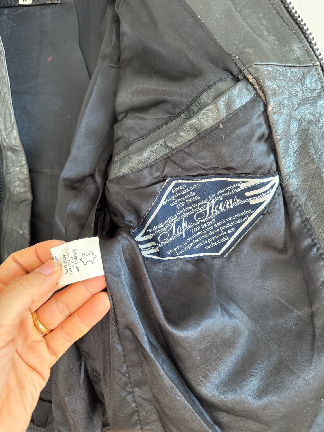 Top skin 레이싱 레더 자켓 상품이미지10