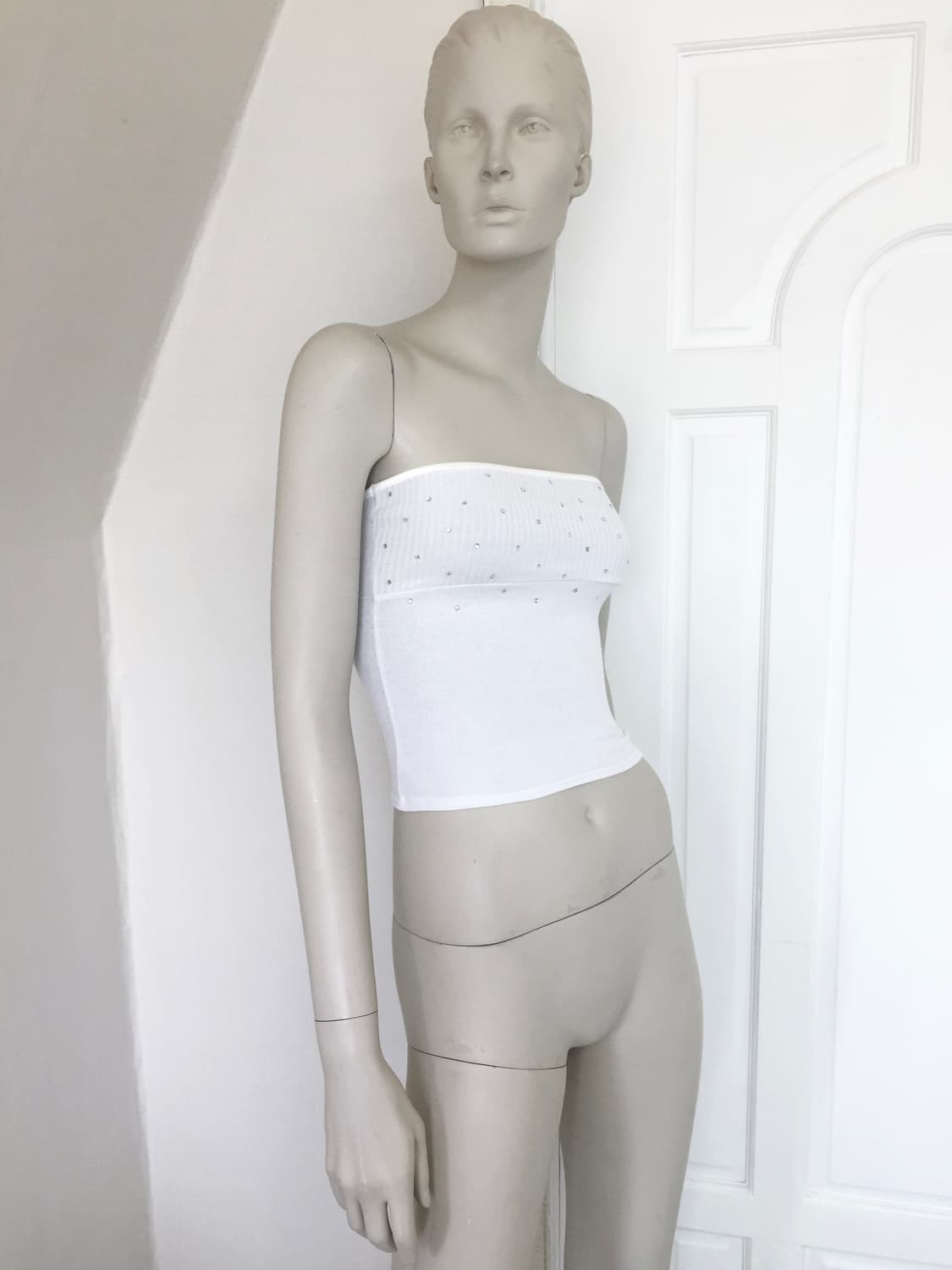 White Crystal Tube Top 상품이미지1