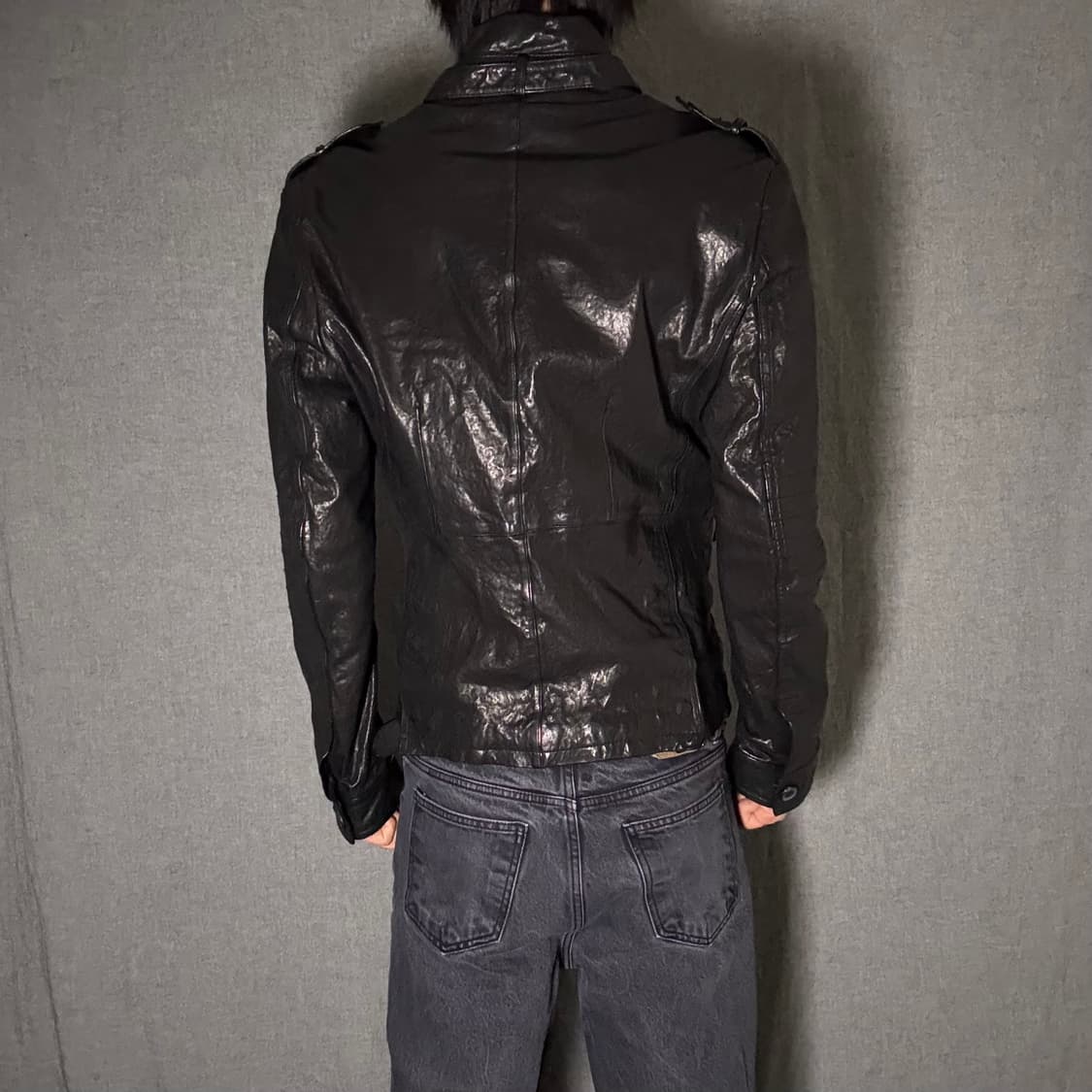 양가죽 포켓 디테일 레더 자켓 상품이미지6