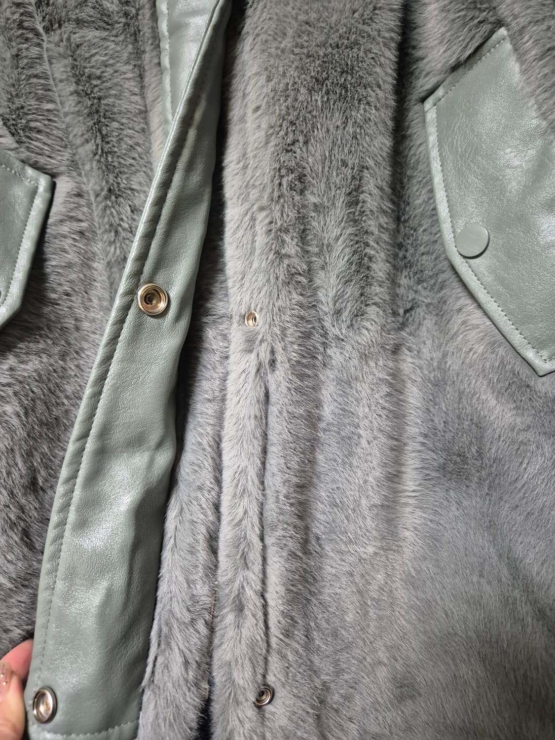 에코 밍크퍼 롱 코트 상품이미지6