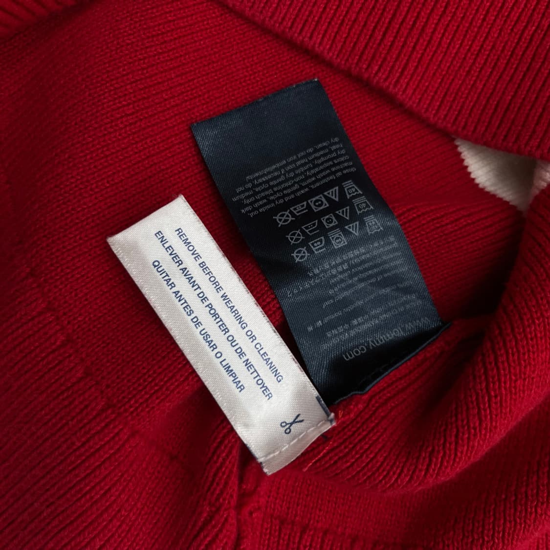 타미힐피거 레드배색 네이비 니트 집업 M 상품이미지5