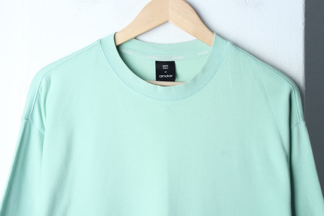(S-XL) 안다르 반팔 티셔츠 연그린 오버핏 2사이즈-H32857 상품이미지3