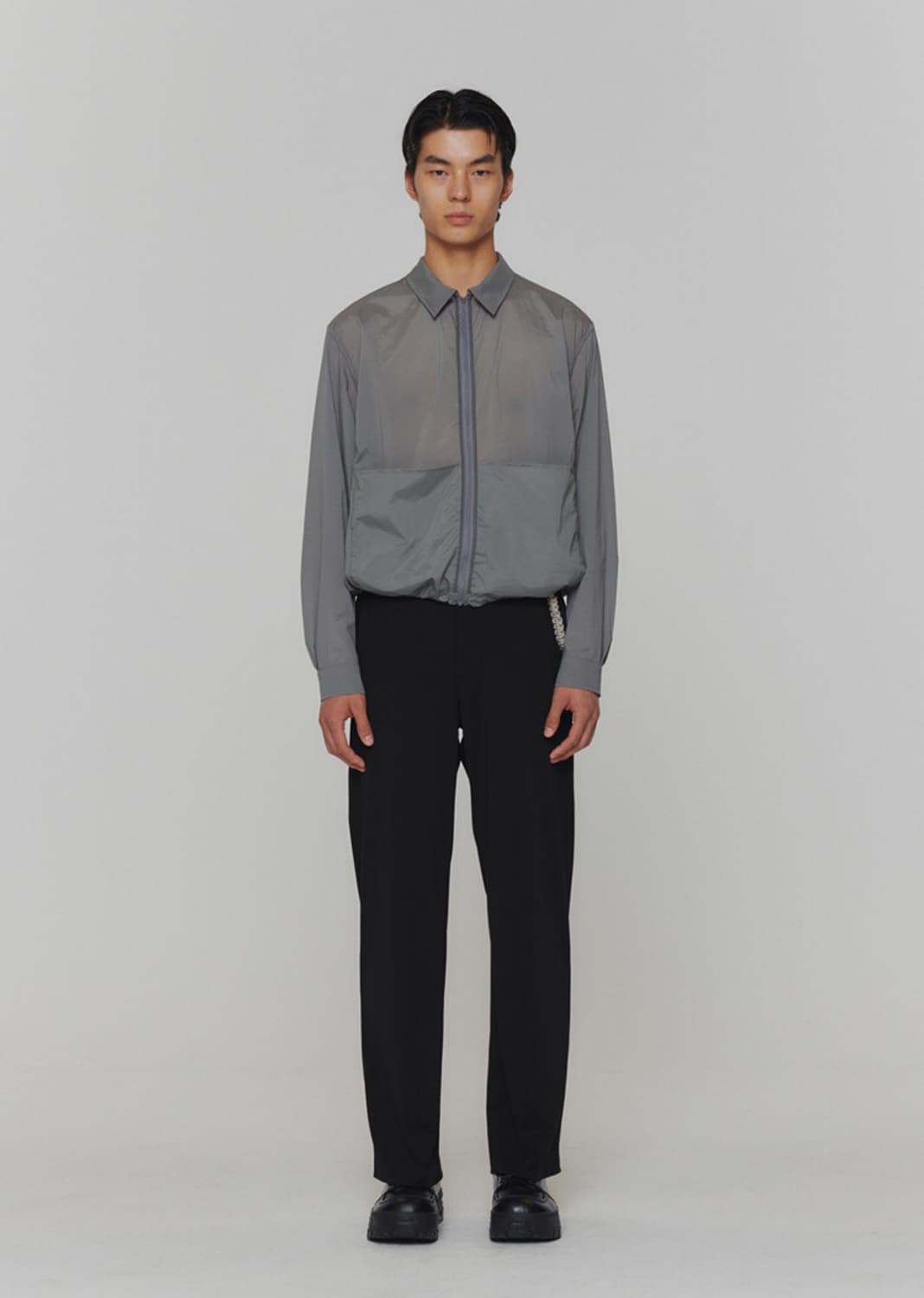 [L] 아모멘토 백 밴딩 스트레이트 팬츠 BLACK 상품이미지1