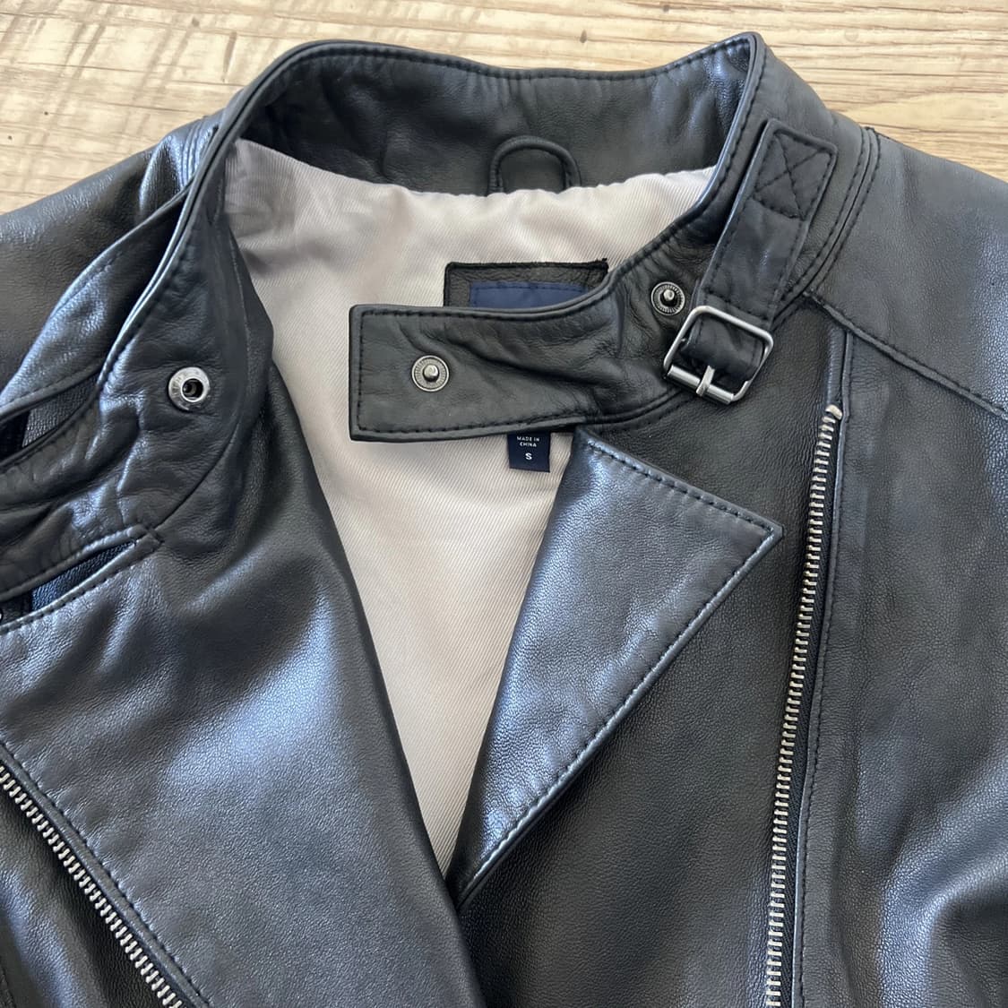 올드 갭 소프트 블랙 가죽 집 모토 자켓 상품이미지3